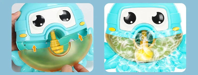 Музыкальный Осьминог Краб пузырьковый воздуходувка машина электрическая автоматическая машина для создания пузырьков Детская ванна наружные игрушки для ванной рождественские подарки