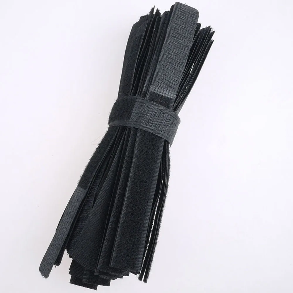 20 шт. черные многоразовые Волшебные Ленты кабели стяжки грязные провода в комплекте организовать ремни для эффектов педали кабеля