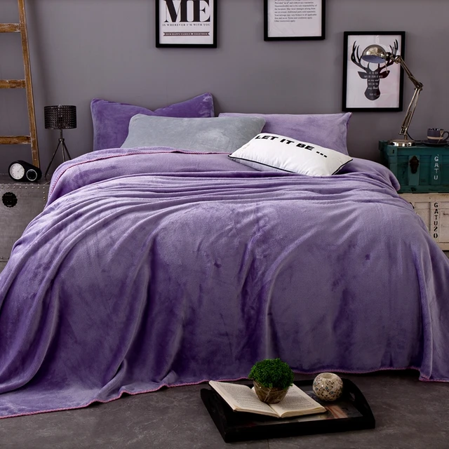 Fleece Purple Blanket Room Bedroom Rug Sofa Bedding Throw Supplies Fleece Purple Blanket Room Bedroom Rug Sofa Bedding Throw Supplies Warm C Flannel Plush