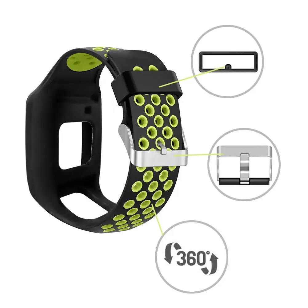 Силиконовый сменный ремешок для часов TomTom 1 Series двухцветный Multi Sport Runner