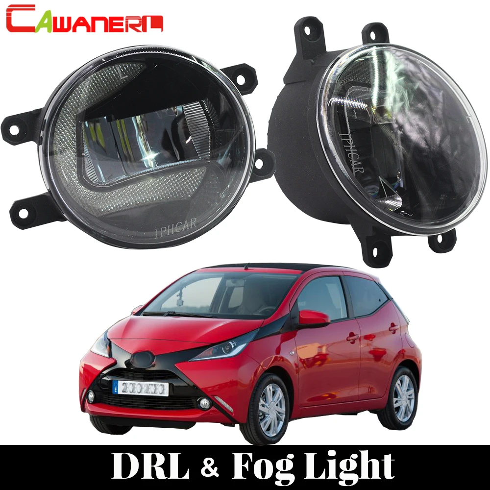 

Cawanerl 2 Pieces Car Projector LED Bulb Fog Light Daytime Running Light DRL White 12V For Toyota Aygo (_B4_) 2014-2018