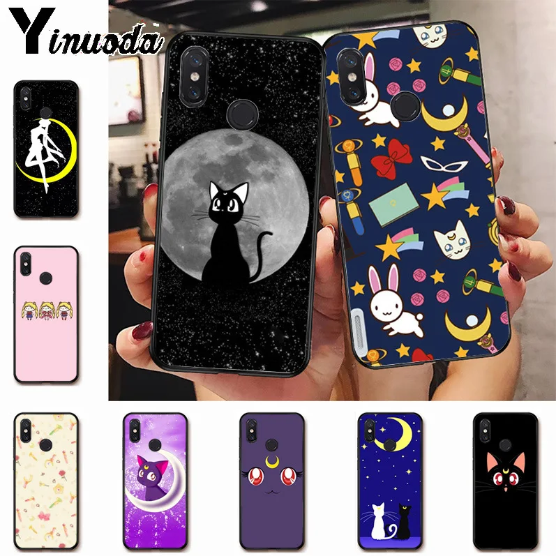 

Ynuoda sailor moon luna cat Colorful Phone Accessories Case for xiaomi mi 8 se 6 note3 redmi 5 5plus note 5 case coque