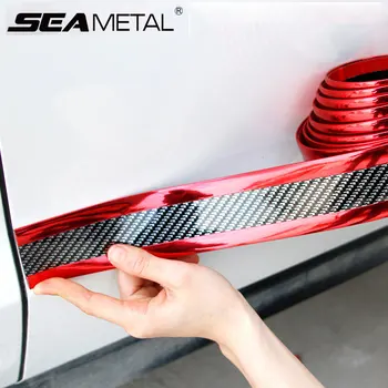 

Carbon Fiber Car Stickers Cover Door Car Protection Auto Products Sill Sticker For Cars Bumper Strip Accessories Stickers Decor