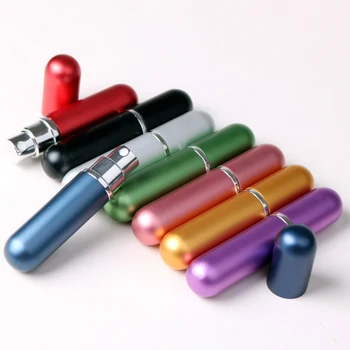 

Hot Sale 1 Piece 5ml Refillable Portable Mini perfume bottle &Traveler Aluminum Spray Atomizer Empty bottle Random Color