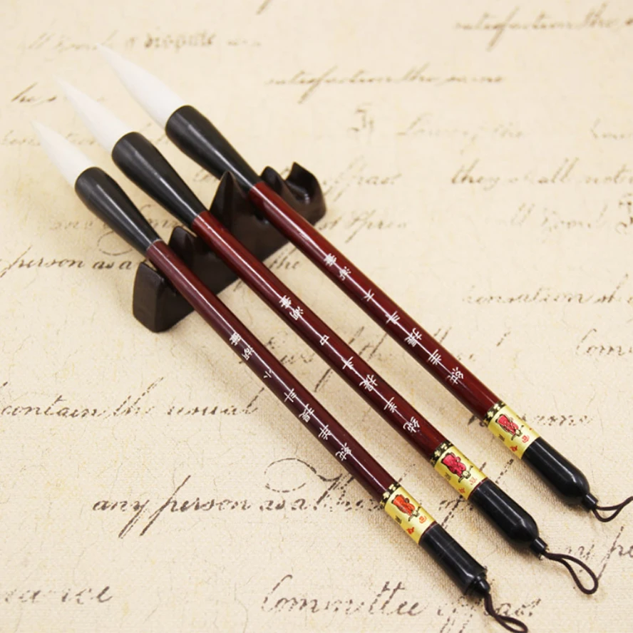 Escovas de Cabelo de lã Pincel para Pintura Caligrafia para Artista Grande Caligrafia Chinesa Suprimentos 3 Pcs 5 3 pcs Escovas de cabelo de lã