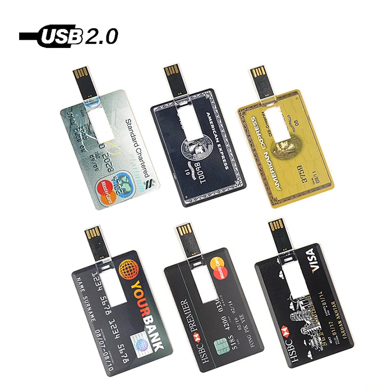 

Credit Bank Card Popular USB 2.0 Pendrive 128MB 4GB 8GB 16GB 32GB 64GB 128GB U Flash Disk Waterproof Usb Flash Drive