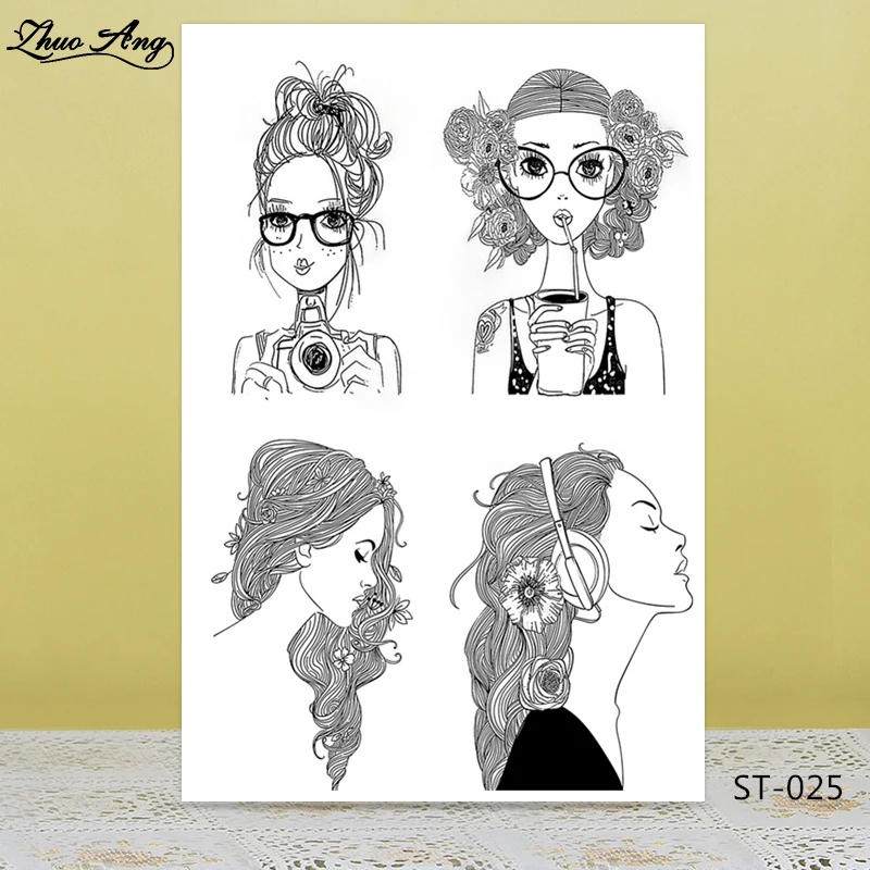 

Girl's Styles Transparent Clear Silicone Stamp/Seal for DIY Scrapbooking/Photo Album Decorative Card Making Clear Stamps 025