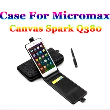 For Micromax Canvas Spark Q380 Case Brand Luxury Quality Leather Cover For Micromax Q 380 Phone Skin Business Flip Case In Stock