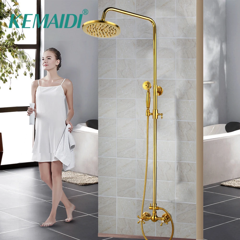Grifo Bañera Con Ducha De Mano Dorado - Latón Cromado, 1.5 M Tubo, 3 Modos De Chorro, Instalación 15 Cm Entre Agujeros