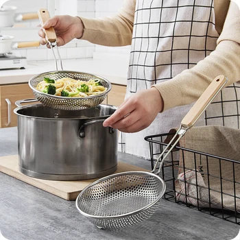 

Unibird 1Pc Stainless Steel Large Thicken Kitchen Frying Mesh Sieve Colander Fishing Dumplings Noodles Strainer Spoon Cookware