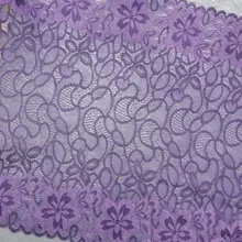 105 цветочное фиолетовое кружево 29,5 см шириной 2 ярдов/партия эластичное кружево с отделкой по краям швейные принадлежности Одежда ручной работы высокого качества
