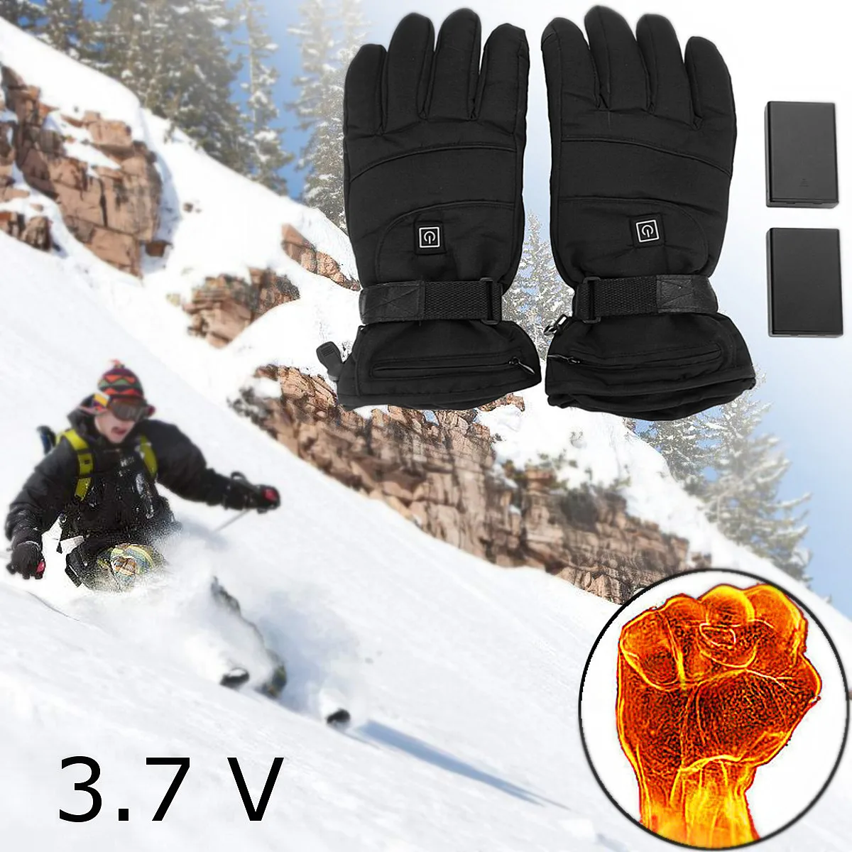 

Winter Battery Heating Gloves Waterproof Lithium Battery Heating Glove Smart Electric Heated Gloves Inner Thicken Cotton Warm