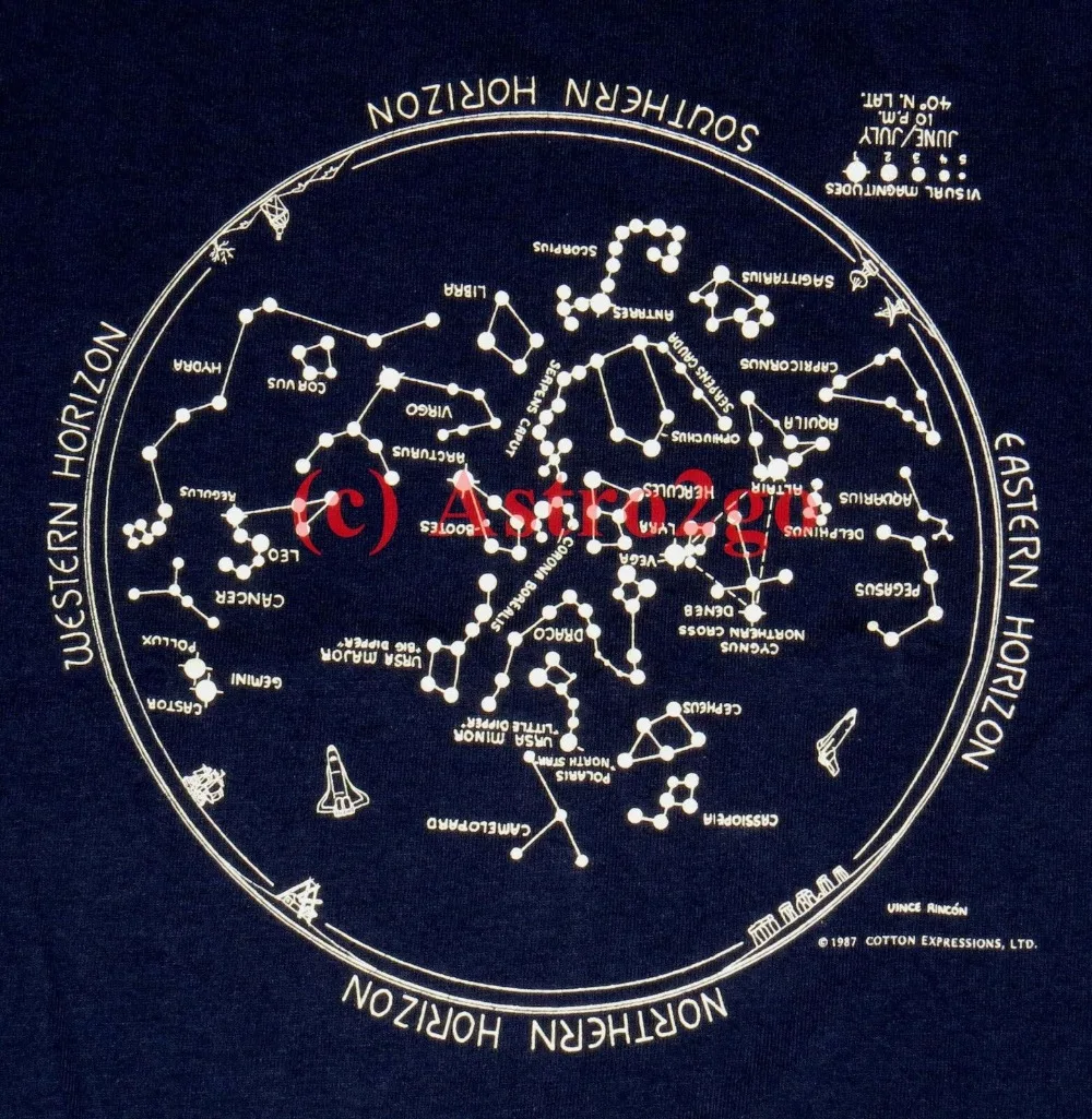 

Glow Summer Star Chart--Planisphere Constellations Astronomy Space T Shirt 2019 Fashion Brand Men'S Tops Street Wear T-Shirt