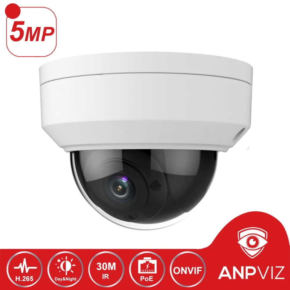 

5MP POE Dome IP Camera Outdoor Wide Angle CCTV Video Surveillance Dome Cameras 30m IR 2-Axis Adjustment Ultra 265 Onvif