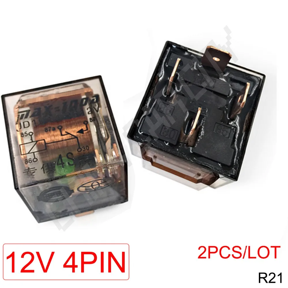 2pcs/lot Automotive Relay 12V 24V 4 5 Plug 100A Double Contact