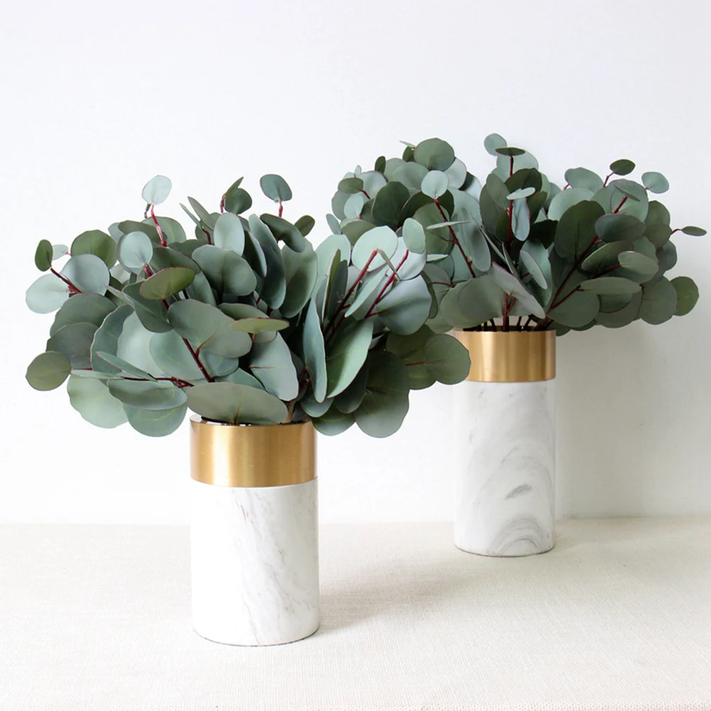 

42cm Green Artificial Plant Faux Eucalyptus Greenery Gum Leaves Foliage Flower Wedding Party Home Decor