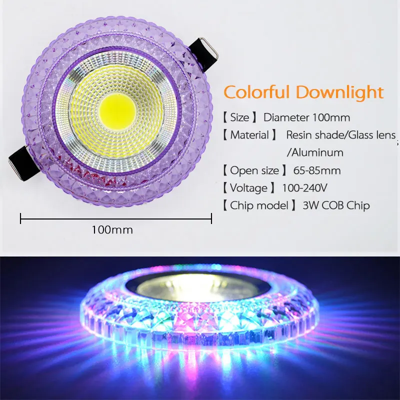 6 шт. светодиодный светильник, Круглый, 3 Вт, 5 Вт, 7 Вт, 9 Вт, цветной светодиодный светильник фантомного цвета, панельный светильник, RGB, белый, потолочный, встраиваемый, акриловый, AC 110 В, 220 В