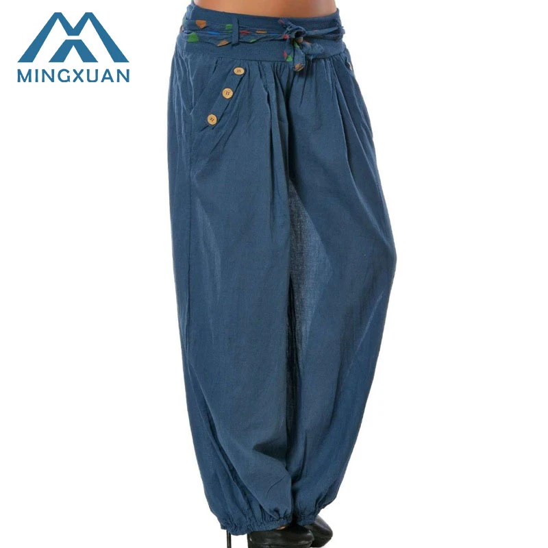 fajas cintura plisada Boho Baggy Pantalones mujer tela de algodón Harem Pantalones mujer 2018 Pantalones mujer pantalones de sudor|Pantalones y pantalones capri| - AliExpress