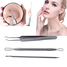3 шт./компл. Pro Blackhead угри, прыщи инструмент для удаления прыщей Пинцет для снятия скоб иглы инструменты для пинцета уход за кожей лица Уход за кожей макияж Наборы