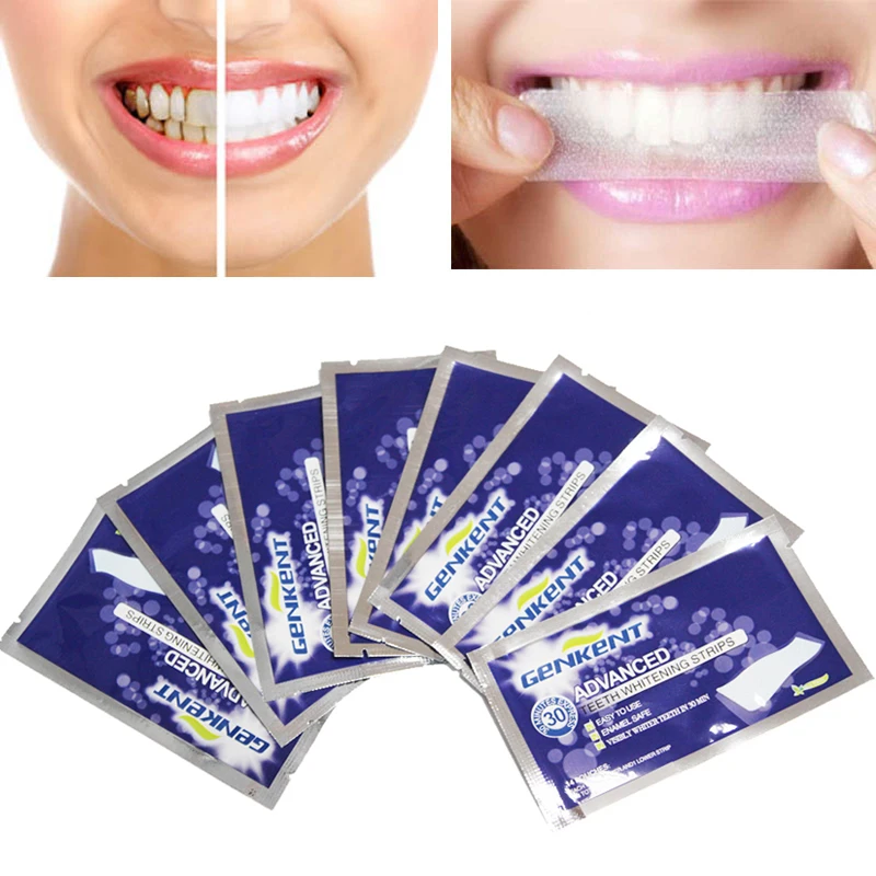 7Pairs Genkent Teeth Whitening Strips Gel Care Oral Hygiene Clareador Dental Bleaching Tooth