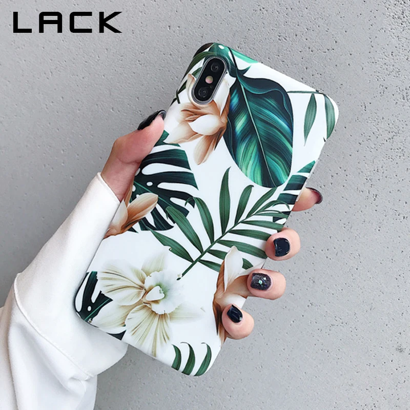 

LACK Art Flowers Leaf Phone Case For iphone 11 11Pro Max XS Max X XR 6 S 7 8 Plus Back Cover Fashion IMD Cases Retro Capa Coque