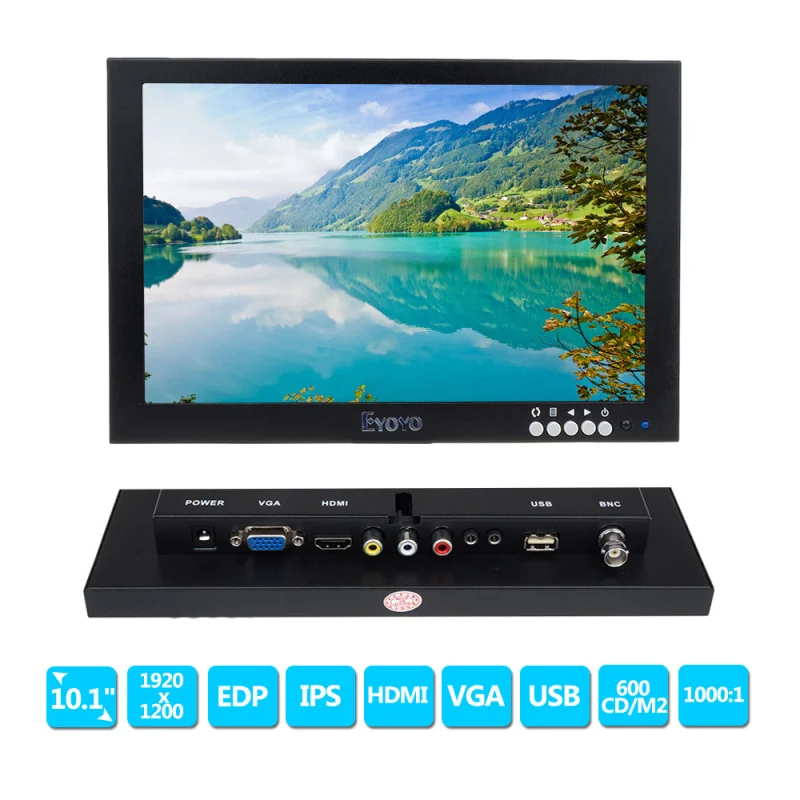 Eyoyo S801C дюймов 8 дюймов ЖК дисплей HD Мониторы экран 768x1024 VGA BNC AV HDMl видеонаблюдения Ypbpr Вход Дисплей для VCD DVD PC