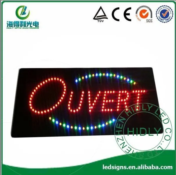 China supplier multi color chasing led advertising sign with Ouvert