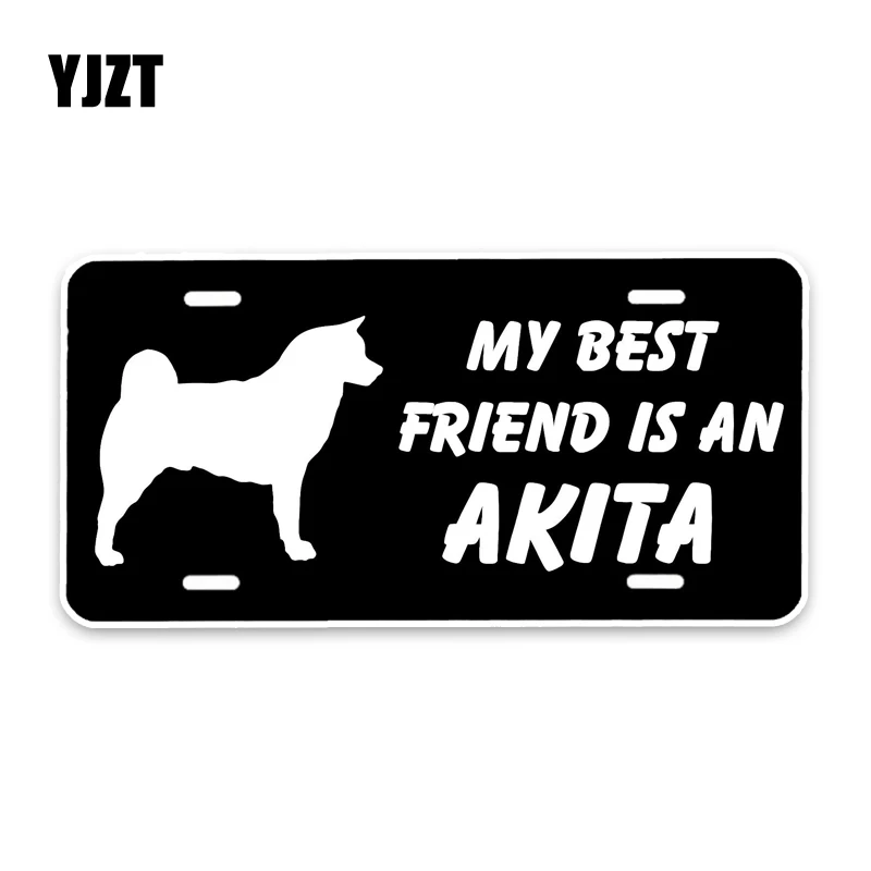 

YJZT 15*7.3CM My best friend is a Akita Dog Car Decoration Bumper Window Sticker C1-4646