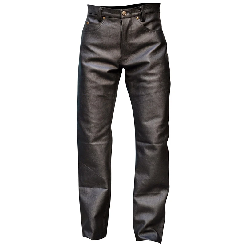AIIOU Для мужчин s Черный искусственного кожаные штаны длинные брюки пикантные узкие прямые Готический колготки Для мужчин s леггинсы Slim Fit Tight