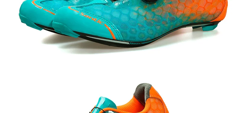 Santic ультралегкий, дорожный Для мужчин велосипедная обувь Велоспорт 10 Класс углеродного волокна Спортивные Гонки обувь дышащая самофиксирующаяся велосипедная обувь