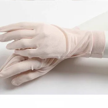 Elegant ladies high quality 100 silk knit gloves summer anti-UV thin section breathable sleep moisturizing gloves A60 5