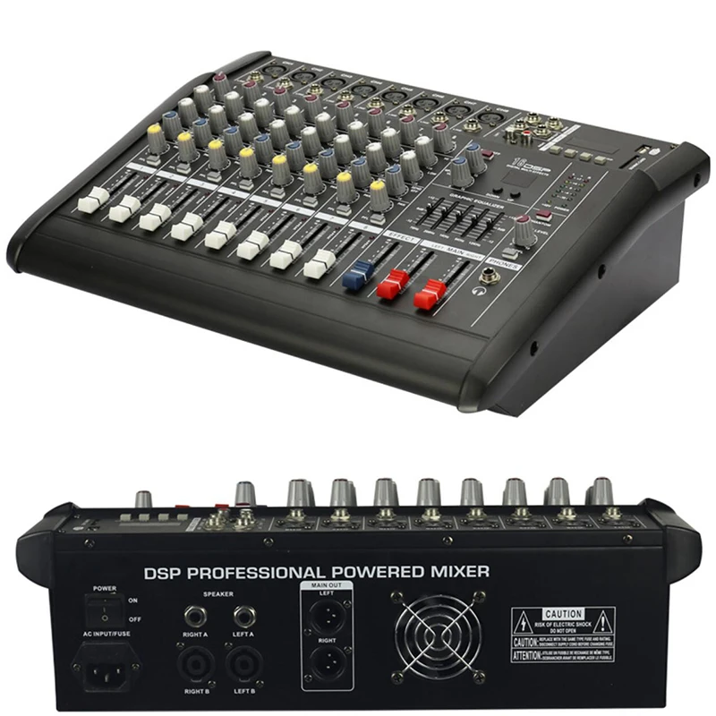 Профессиональный звуковой миксер PMX802D для караоке 8 канальный микрофон микшерный