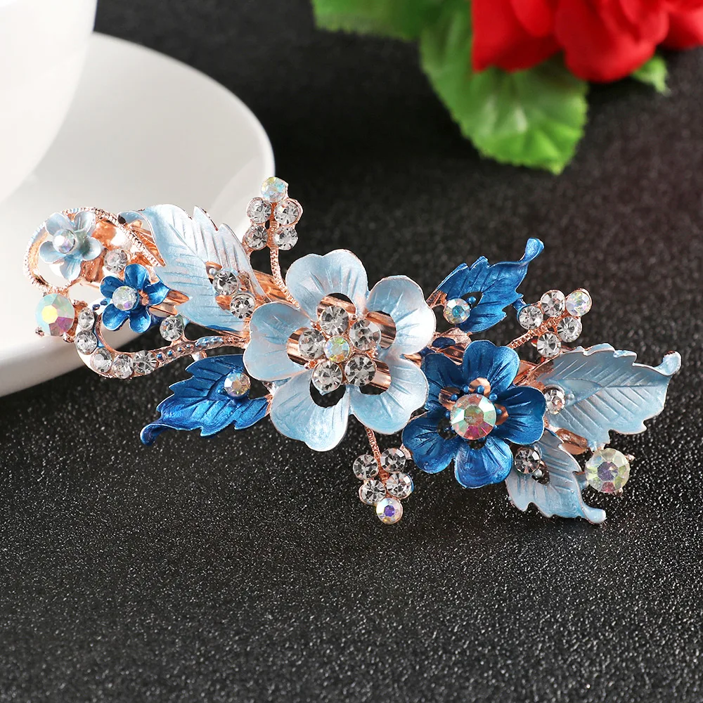

Barrette Crystal Hairpin Flower Barrettes Resin Foral Hair Clip Headwear For Woman Girls Hair Styling Accessories