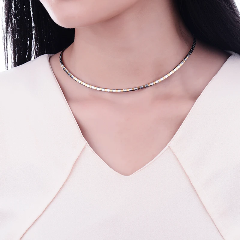 BAOYAN, винтажное золотое ожерелье-чокер, золото, серебро, Смешанная нержавеющая сталь, цепочка-змейка, ожерелье для женщин, титановая сталь, чокер, ожерелье s