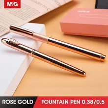 M& G розовая Золотая Роскошная авторучка, металлическая ручка с жидкими чернилами, набор 0,38 мм, 0,5 мм, ручки для каллиграфии, для школы, канцелярские принадлежности, подарок, милый каваи