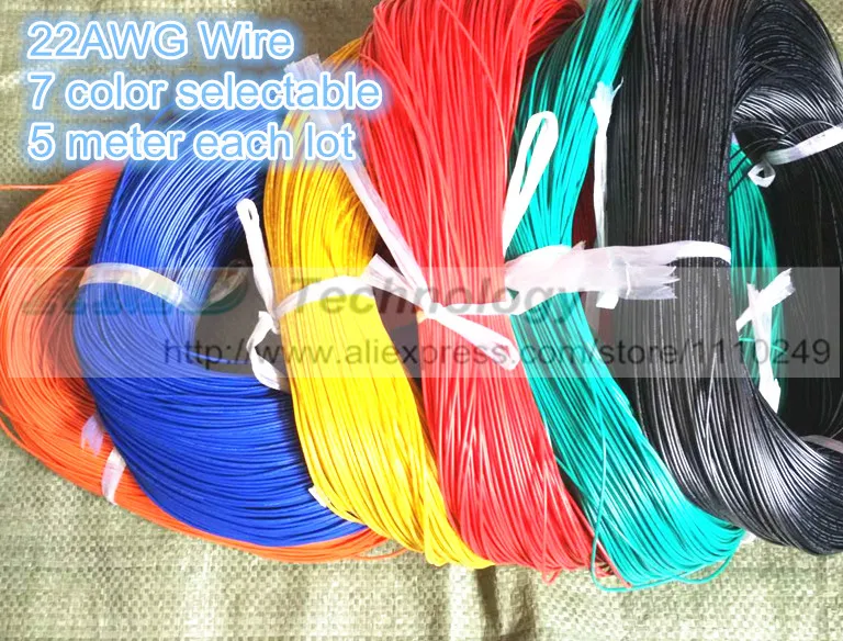 5 метров/партия супергибкий Электрический кабель 22AWG из ПВХ с изоляцией