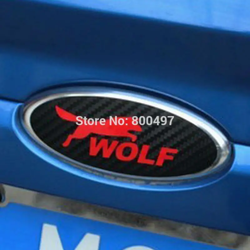 

20 x Newest Car Styling Car Covers Sticker Carbon Fiber Vinyl Sticker Wolf Emblem for Ford Focus MK 1 Focus MK 2