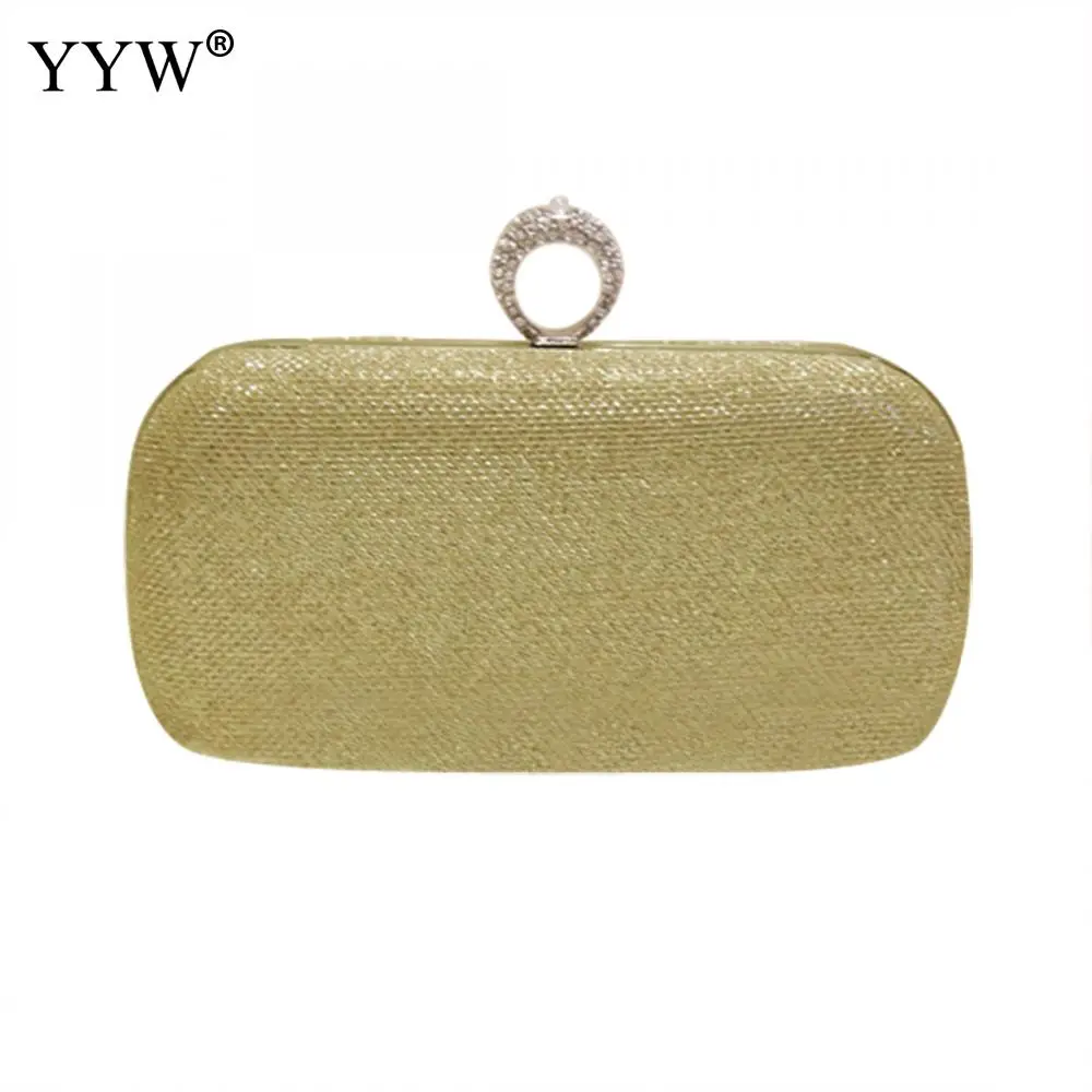

YYW Evening finger Ring Clutch Female Chain Shoulder Bag Dull Polish Party Wedding Clutches Pouch mini Multifunction Handbag