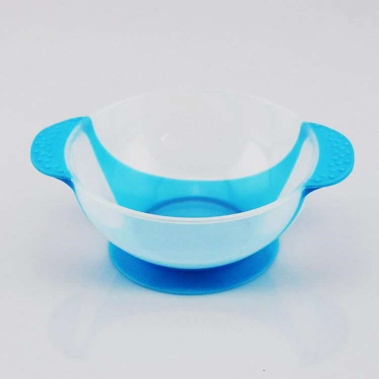 1Pc Baby Infant with Double Ear Shaped Handles Kids Children Training Spoon Bowl Set Antiskid Suction Cup Feeding Bowl Spoon