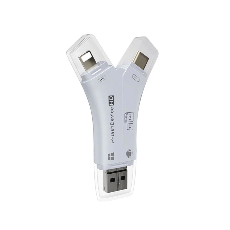 Y Шаблон 4 в 1 Тип-c/Lightning/Micro USB/USB 2,0 картридер SD TF картридер для Android iPad/iPhone 7 plus OTG читатель