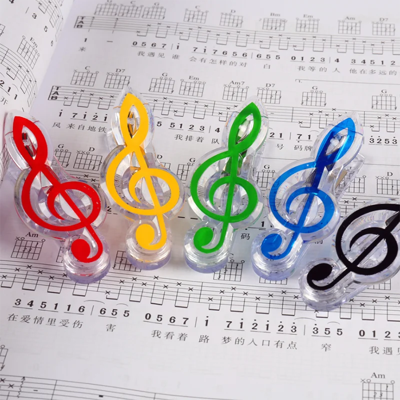 

2pcs Creative Musical Note Clips Book Page Clips Kawaii Stationery Folder Clip Photos Tickets Notes Letter Paper Clip