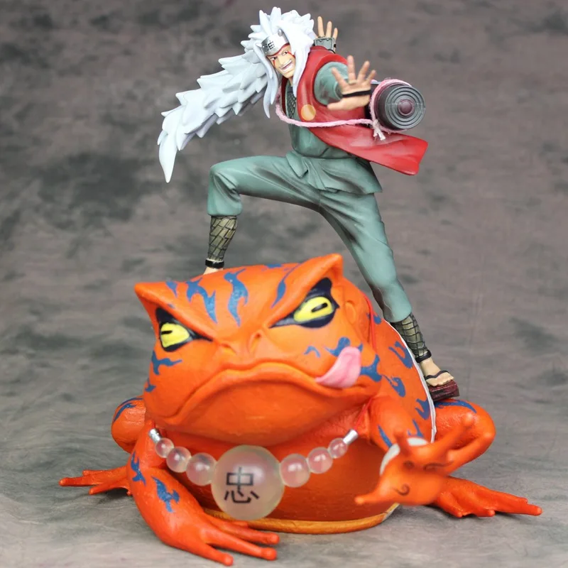 

Anime NARUTO SHIPPUDEN Jiraiya with Toad Mount Frog GamaBunta Summon Monster Figure Model Toys Two in One