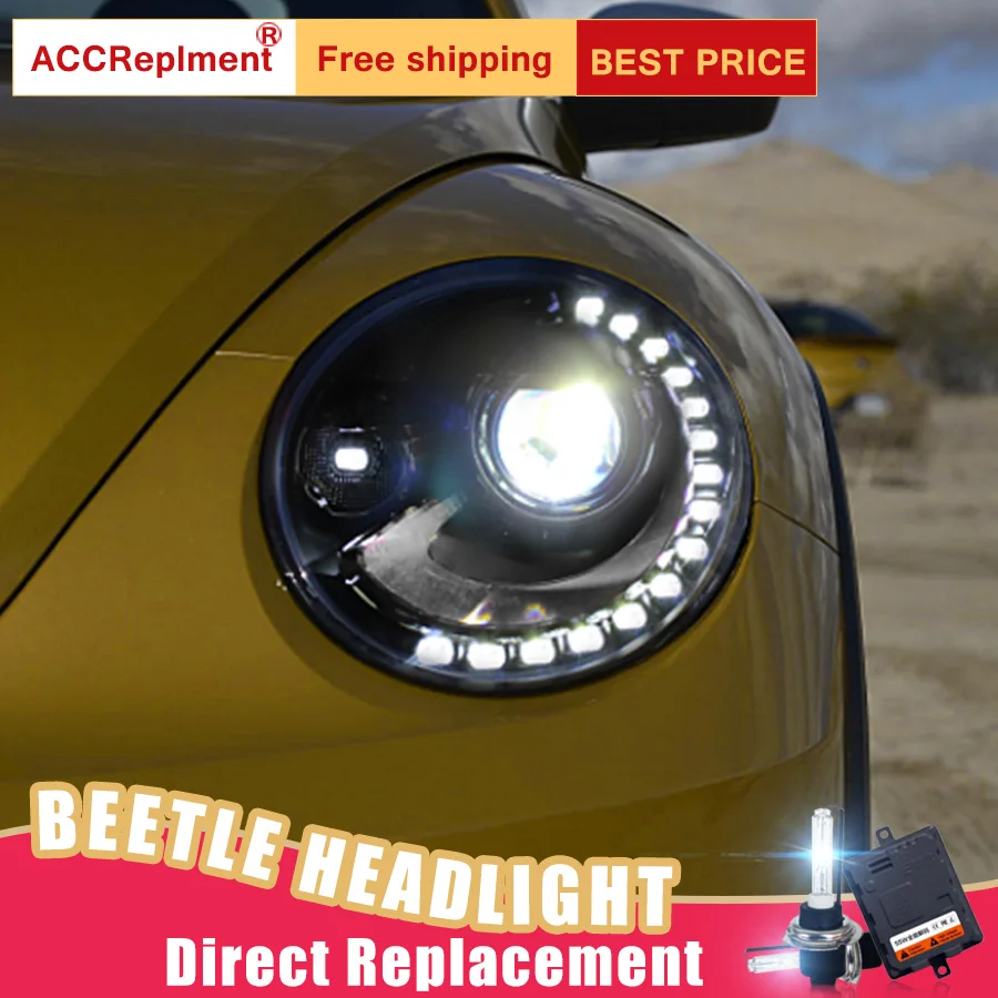

2Pcs LED Headlights For VW Beetle 2013-2015 led car lights Angel eyes xenon HID KIT Fog lights LED Daytime Running Lights