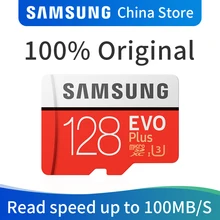 Карта памяти SAMSUNG EVO PLUS 128 Гб micro SD SDHC SDXC класс 10 UHS-I U3 4K TF карты транс флэш microSD