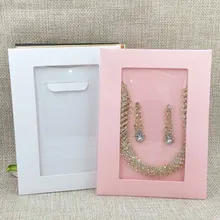 

New Hot Sale Free SHipping High Quality Necklace Card Kraft/White Earring Card &Invitation Bag 14x10.5cm 1lot:100card+100bags
