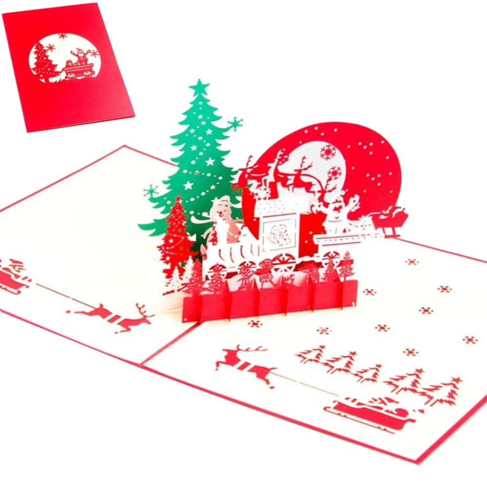 Christmas Eve 3D Pop Up Greeting Card Handmade Birthday