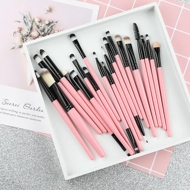 ROSALIND 20Pcs Professional Makeup Brushes Set Powder Foundation Eyeshadow Make Up Brushes Cosmetics Soft Synthetic Hair -