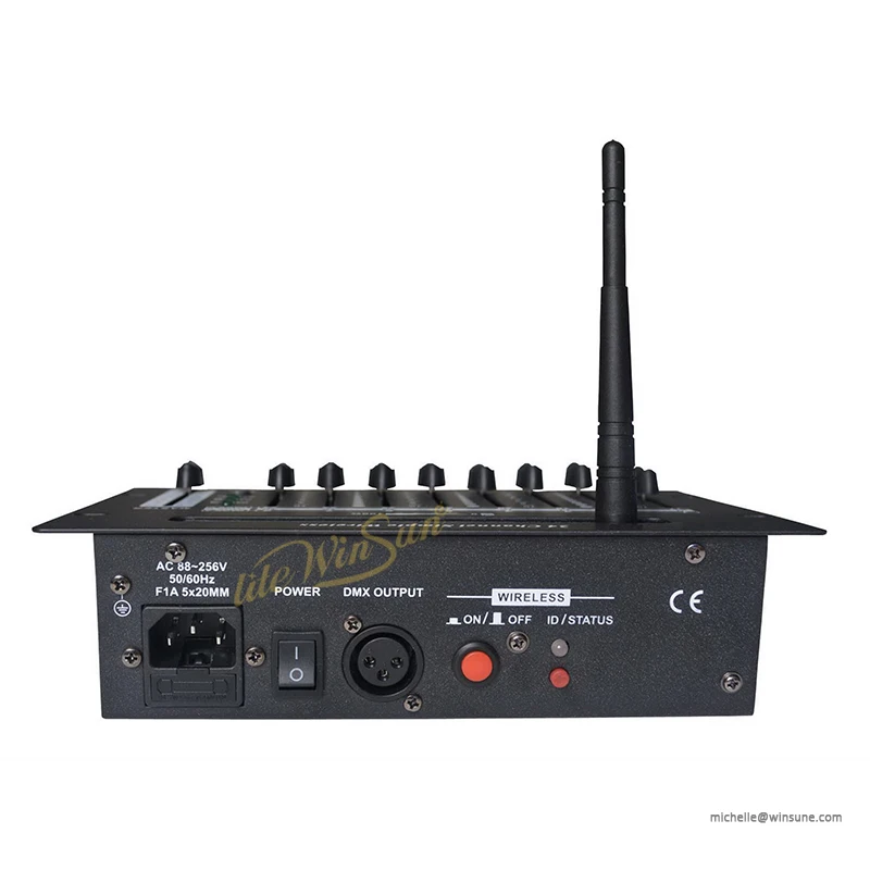Mini 24 Channels Simple DMX Controller 24CHS Stage Dj Disco Light Fader Console with Chargeable Lithium Battery