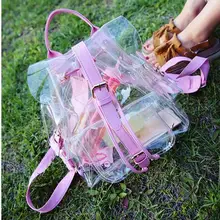 Jelly Рюкзаки Сумка новые летние прозрачные сумки Корейская версия повседневная женская обувь сумка Прозрачная Персонализированная DF473