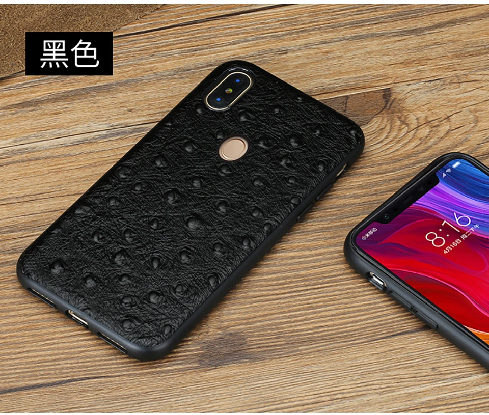 Чехол из натуральной кожи с узором страуса для Xiaomi mi 8 8SE 9se A2 mi x 2S mi 6 max 3 Red mi Note 7 pro защита от падения